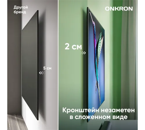 Кронштейн для телевизора Onkron SM2 черный 32"-90" макс.40кг настенный поворот и наклон