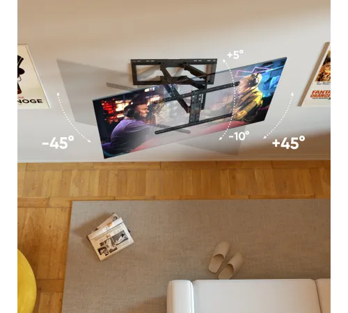Кронштейн для телевизора Onkron SM6L черный 32"-90" макс.50кг настенный поворот и наклон Кронштейн для телевизора Onkron SM6L черный 32"-90" макс.50кг настенный поворот и наклон