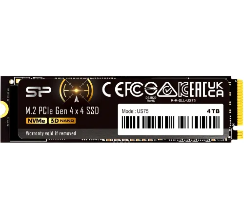 Накопитель SSD Silicon Power PCIe 4.0 x4 4TB SP04KGBP44US7505 US75 M.2 2280 Накопитель SSD Silicon Power PCIe 4.0 x4 4TB SP04KGBP44US7505 US75 M.2 2280