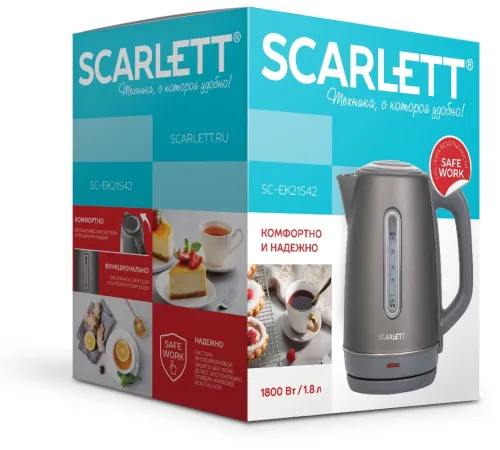 Чайник электрический Scarlett SC-EK21S42 1.8л. 1800Вт графит корпус: пластик