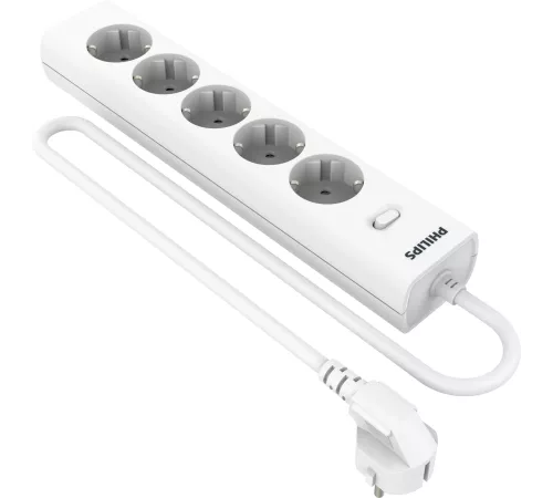 Сетевой фильтр Philips CHP2155WA/51 2м (5 розеток) белый (коробка)