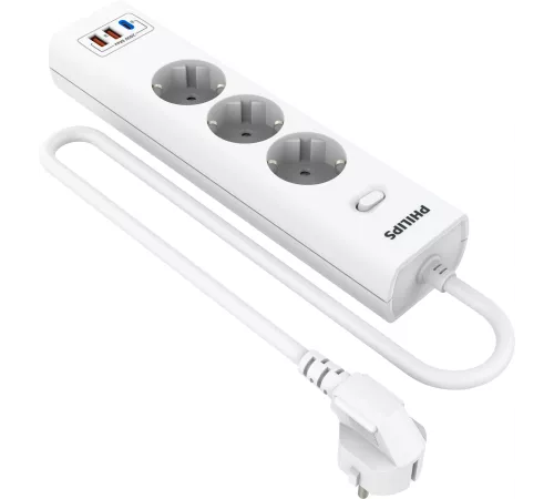 Сетевой фильтр Philips CHP4336WB/51 3м (3 розетки) белый (коробка)
