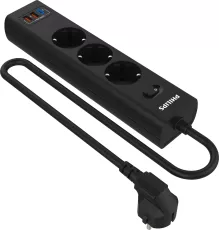 Сетевой фильтр Philips CHP4336BA/51 2м (3 розетки) черный (коробка)