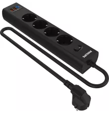 Сетевой фильтр Philips CHP4346BA/51 2м (4 розетки) черный (коробка)