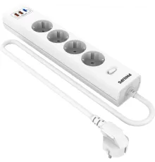 Сетевой фильтр Philips CHP4346WA/51 2м (4 розетки) белый (коробка)