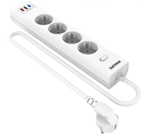 Сетевой фильтр Philips CHP4346WC/51 5м (4 розетки) белый (коробка)