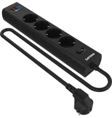 Сетевой фильтр Philips CHP8246BB/51 3м (4 розетки) черный (коробка)