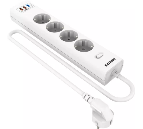 Сетевой фильтр Philips CHP8246WA/51 2м (4 розетки) белый (коробка)