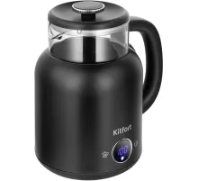 Чайник электрический Kitfort КТ-6725 1.5л. 1200Вт черный корпус: пластик/стекло