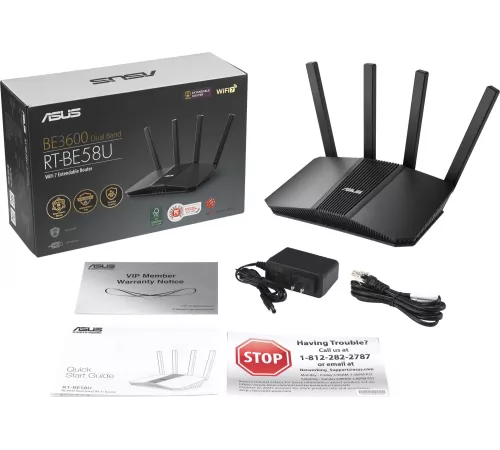 Роутер беспроводной Asus RT-BE58U BE3600 100/1000/2500BASE-T