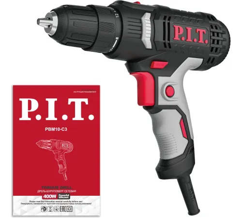 Дрель-шуруповерт P.I.T. PBM10-C3 400Вт патрон:быстрозажимной