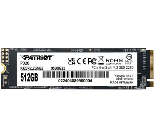 Накопитель SSD Patriot PCIe 3.0 x4 512GB P320P512GM28 P320 M.2 2280