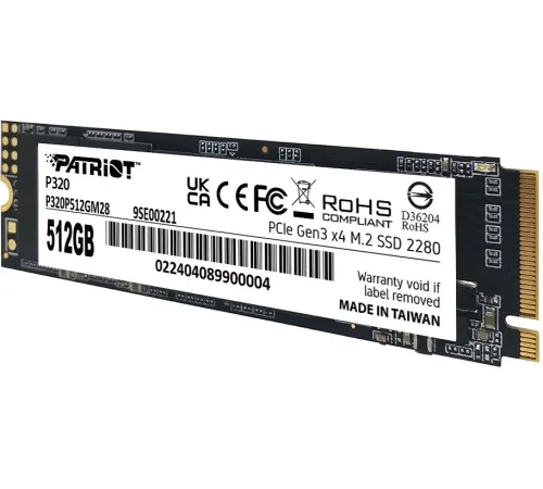 Накопитель SSD Patriot PCIe 3.0 x4 512GB P320P512GM28 P320 M.2 2280