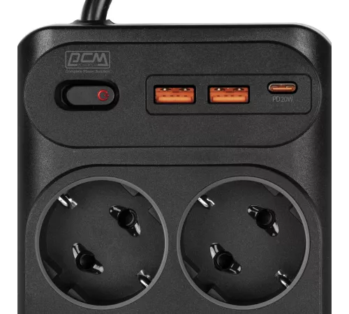 Сетевой фильтр-удлинитель PowerCom SP-10 USB2A1CB 3.0M