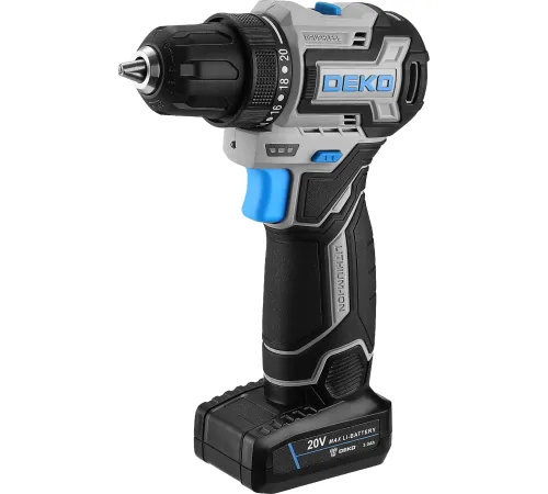 Дрель-шуруповерт Deko Loner 20V PRO аккум. патрон:быстрозажимной (085-1010)