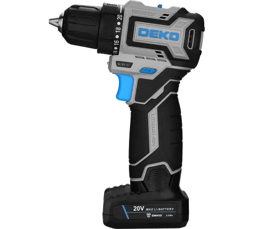 Дрель-шуруповерт Deko Loner 20V PRO аккум. патрон:быстрозажимной (085-1010)