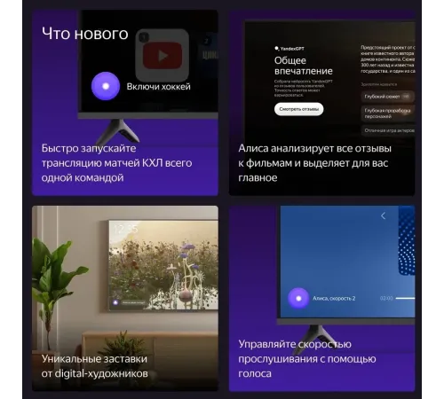 Телевизор Яндекс 43'' Basic/UHD/VA/KSF LED/Smart YaOS/3-32Gb/BT/Alice Station черный Телевизор Яндекс 43'' Basic/UHD/VA/KSF LED/Smart YaOS/3-32Gb/BT/Alice Station черный