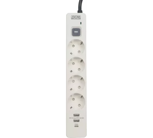 Сетевой фильтр-удлинитель PowerCom SP-01 USB2A1CW 3.0M