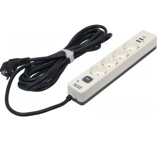 Сетевой фильтр-удлинитель PowerCom SP-01 USB2A1CW 3.0M