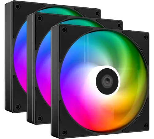 Вентилятор для корпуса ID-COOLING AS-120-ARGB-K TRIO (3 pcs, 120mm, 2000rpm, 58.0 CFM, 27.2 дБ, PWM 4-pin, ARGB, black) (AS-120-ARGB-K TRIO)