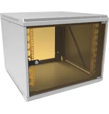 Шкаф коммутационный Suprlan (05-1096) настенный 12U 600x600мм пер.дв.стекл направл.под закл.гайки 70кг RAL 7035 535мм 22.69кг 500мм