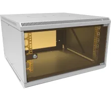 Шкаф коммутационный Suprlan (05-1066) настенный 6U 600x600мм пер.дв.стекл направл.под закл.гайки 70кг RAL 7035 535мм 19.37кг 360мм