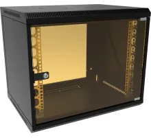 Шкаф коммутационный Suprlan (05-1093-B) настенный 6U 600x450мм пер.дв.стекл направл.под закл.гайки 70кг черный 385мм 19.01кг 500мм