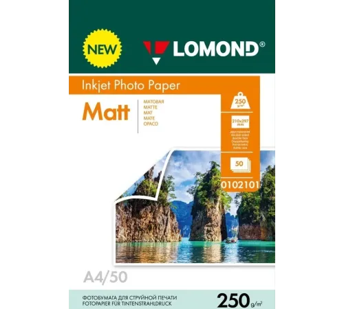 Фотобумага LOMOND 250 г/м2 А4 двухсторонняя матовая 50 л. Фотобумага LOMOND 250 г/м2 А4 двухсторонняя матовая 50 л.