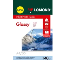 Фотобумага LOMOND  140 г/м2 А4 двухсторонняя глянцевая / глянцевая  50 л.