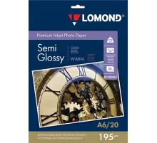 Фотобумага Lomond 0102081 10x15/195г/м2/20л./тепло-белый полуглянцевое для струйной печати