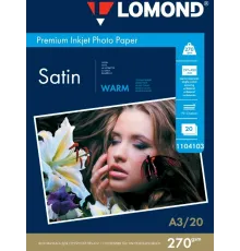 Фотобумага ПРЕМИУМ для стр.печати LOMOND 20л,  A3  270 г/м2 односторонняя Satin Warm