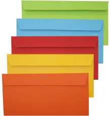 Конверт Silwerhof Eco 225А.10A C65 114x229мм ассорти клеевой слой 120г/м2 (pack:10pcs)