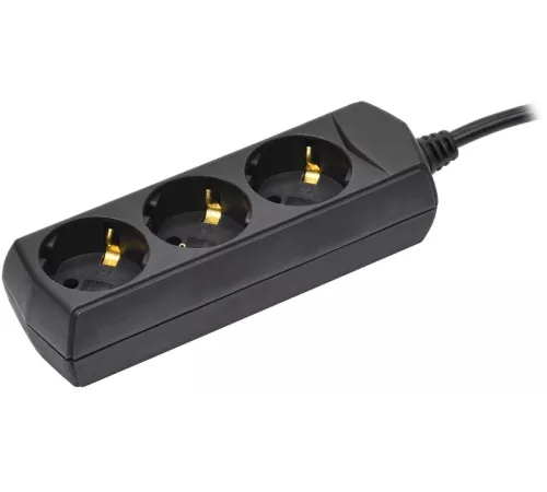 Сетевой удлинитель IEK GENERICA У03 5м (3 розетки) черный (пакет ПЭ)