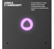 Умная колонка Yandex Станция Мини 3 Алиса серый 12W 1.0 BT/Wi-Fi (YNDX-00027GRY)