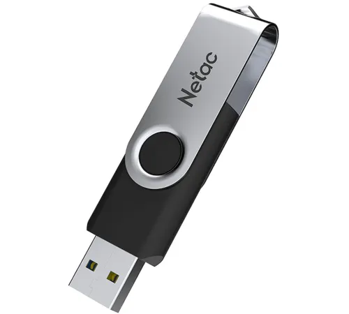 Флешка USB Netac U505, 4ГБ, USB 2.0, черный/серебристый, NT03U505N-004G-20BK
