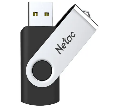 Флешка USB Netac U505, 4ГБ, USB 2.0, черный/серебристый, NT03U505N-004G-20BK