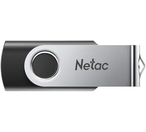 Флешка USB Netac U505, 4ГБ, USB 2.0, черный/серебристый, NT03U505N-004G-20BK