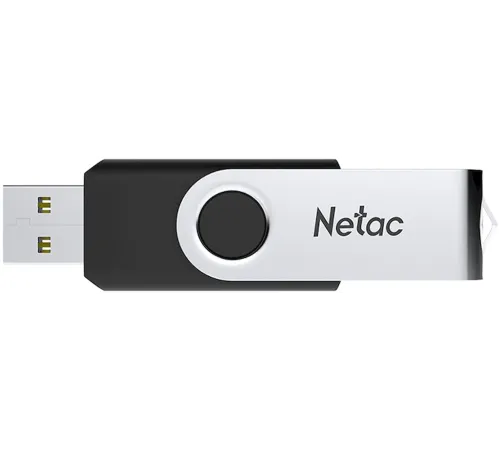 Флешка USB Netac U505, 4ГБ, USB 2.0, черный/серебристый, NT03U505N-004G-20BK