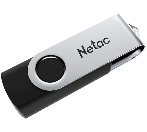 Флешка USB Netac U505, 4ГБ, USB 2.0, черный/серебристый, NT03U505N-004G-20BK