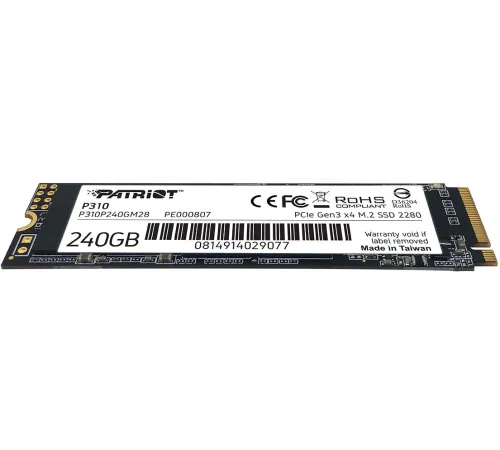 Накопитель SSD Patriot PCIe 3.0 x4 240GB P310P240GM28 P310 M.2 2280