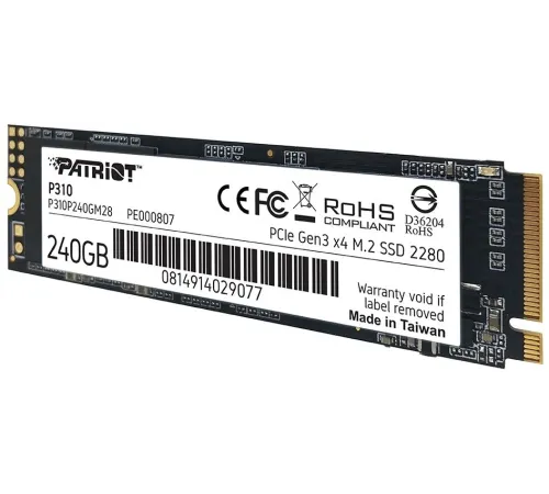 Накопитель SSD Patriot PCIe 3.0 x4 240GB P310P240GM28 P310 M.2 2280