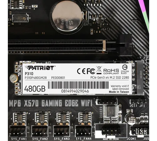 Накопитель SSD Patriot PCIe 3.0 x4 480GB P310P480GM28 P310 M.2 2280