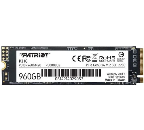 Накопитель SSD Patriot PCIe 3.0 x4 960GB P310P960GM28 P310 M.2 2280
