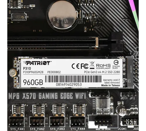 Накопитель SSD Patriot PCIe 3.0 x4 960GB P310P960GM28 P310 M.2 2280