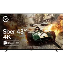 Телевизор LED Sber 43" SDX-43U4124 Салют ТВ черный 4K Ultra HD 60Hz DVB-T DVB-T2 DVB-C DVB-C2 DVB-S DVB-S2 USB 2.0 WiFi Smart TV