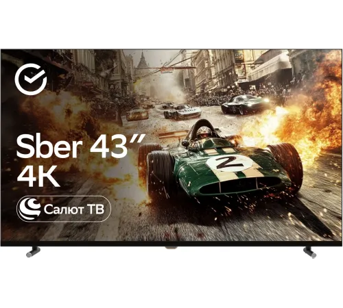 Телевизор LED Sber 43" SDX-43U4124 Салют ТВ черный 4K Ultra HD 60Hz DVB-T DVB-T2 DVB-C DVB-C2 DVB-S DVB-S2 USB 2.0 WiFi Smart TV Телевизор LED Sber 43" SDX-43U4124 Салют ТВ черный 4K Ultra HD 60Hz DVB-T DVB-T2 DVB-C DVB-C2 DVB-S DVB-S2 USB 2.0 WiFi Smart TV