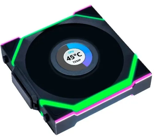 Вентилятор для корпуса Lian-Li Uni Fan SL Wireless 120 LCD ARGB 120х124.5x28 черный 4-pin 29.5дБ (G99.12SLLCD1W1B.R0) Ret