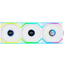 Вентилятор для корпуса Lian-Li Uni Fan SL Wireless 120 LCD ARGB 120х124.5x28 белый 4-pin 29.5дБ (упак.:3шт) (G99.12SLLCD1W3W.R0) Ret