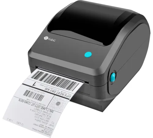 Термопринтер G&G GG-D410 203dpi 152мм/с/USB для печ.накл. черный Термопринтер G&G GG-D410 203dpi 152мм/с/USB для печ.накл. черный
