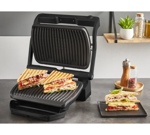 Электрогриль Tefal Optigrill+ GC717810 2000Вт черный/серый Электрогриль Tefal Optigrill+ GC717810 2000Вт черный/серый